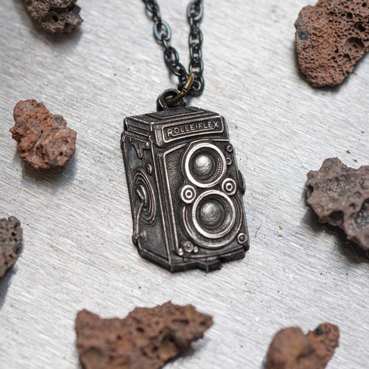 Sterling Silver Necklace — Rolleiflex — Photographer Gift — Camera Jewelry