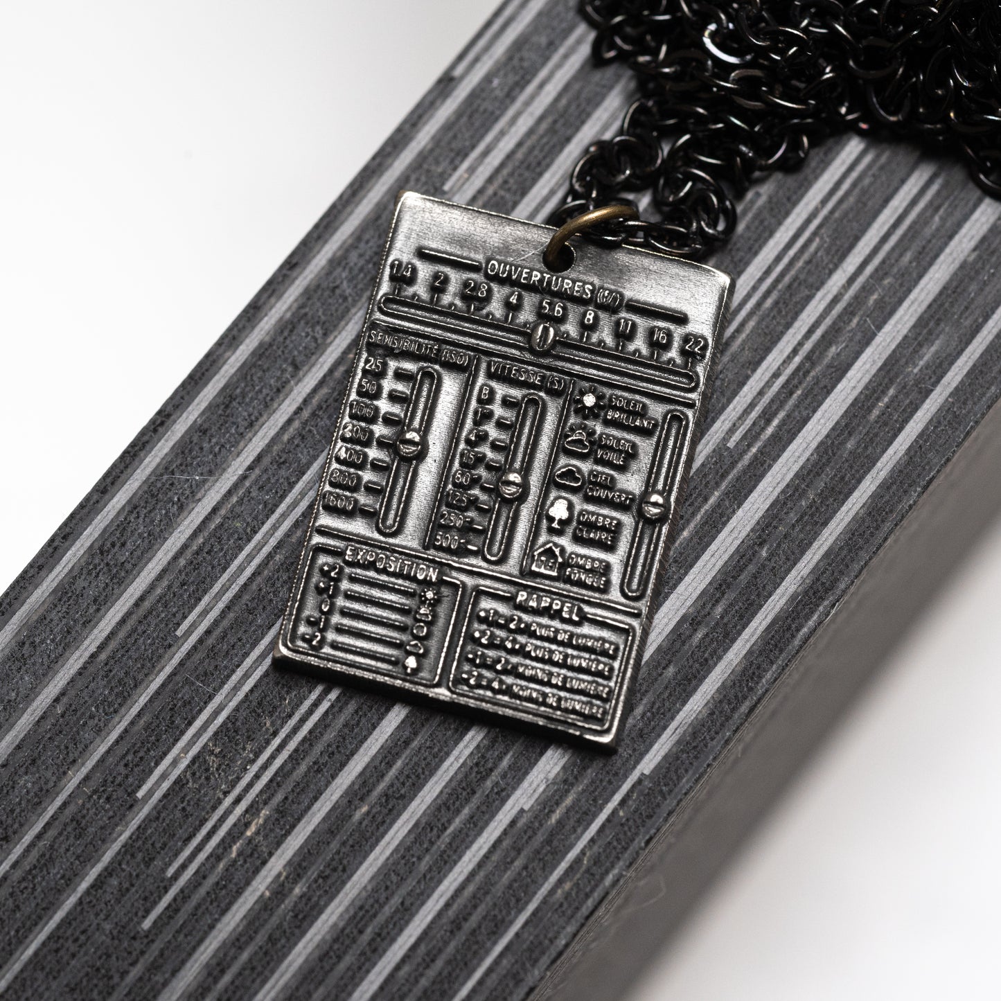 Handmade Sterling Silver Necklace — Vintage Exposure Table — Photographer Gift