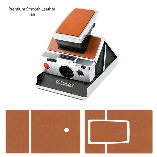 Premium Tan Leather Cover for -- Polaroid SX-70 680/690SLR With Tripod -