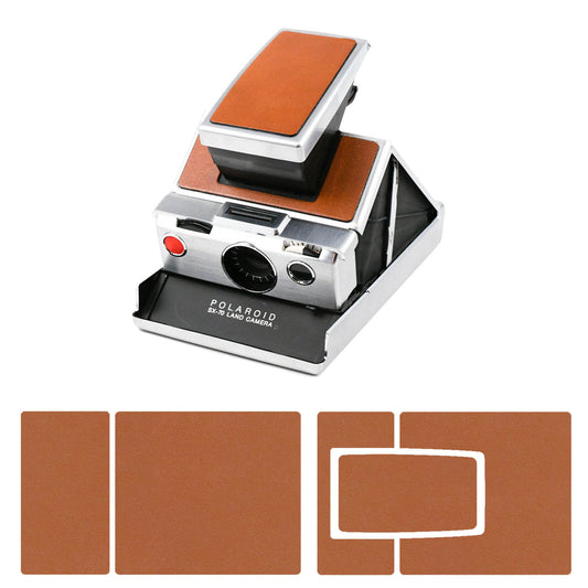 Premium Tan Leather Cover Kit for --- Polaroid SX-70 680SLR 690SLR ---