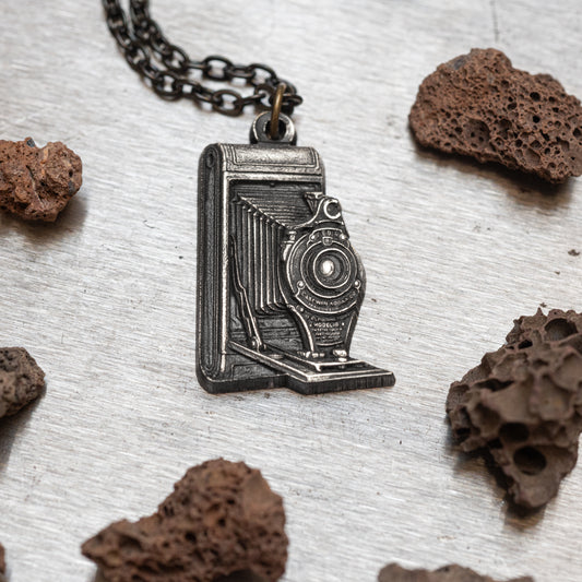 Sterling Silver Necklace — Kodak Folding — Photographer Gift — Camera Jewelry