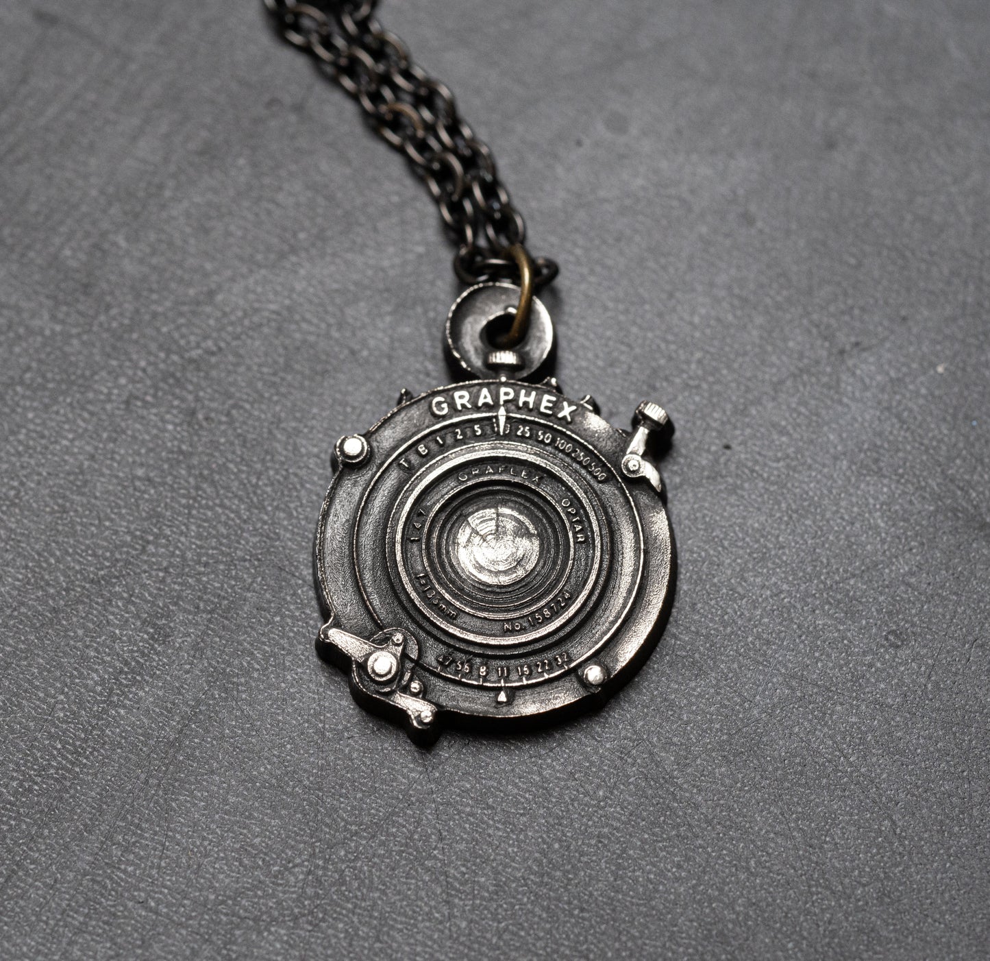 Handmade Sterling Silver Necklace — Vintage Lens Design — Photographer Gift