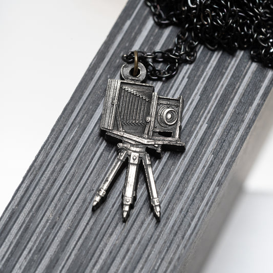 Handmade Sterling Silver Necklace — Vintage Camera Design — Photographer Gift