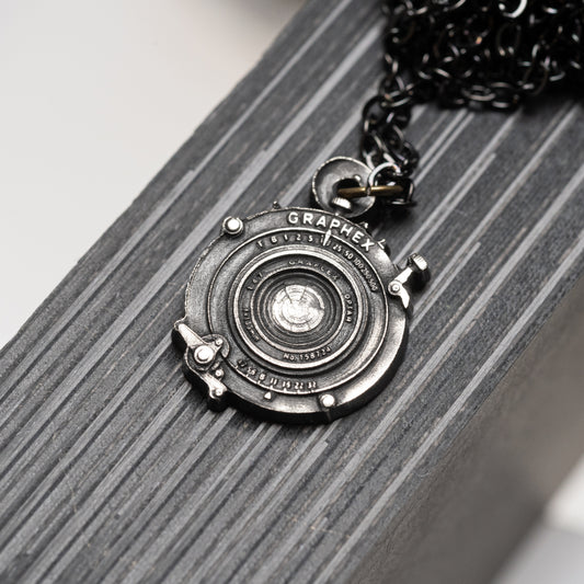 Handmade Sterling Silver Necklace — Vintage Lens Design — Photographer Gift