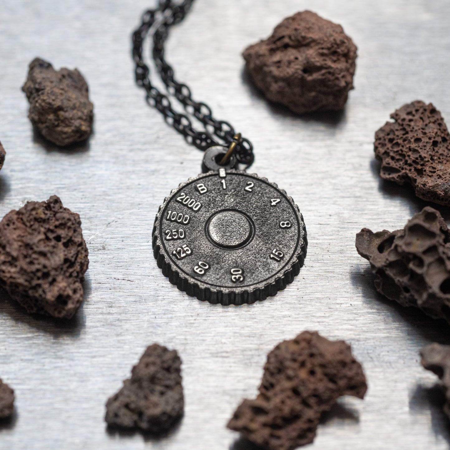 Handmade Sterling Silver Necklace — Camera Dial Design — Photographer Gift