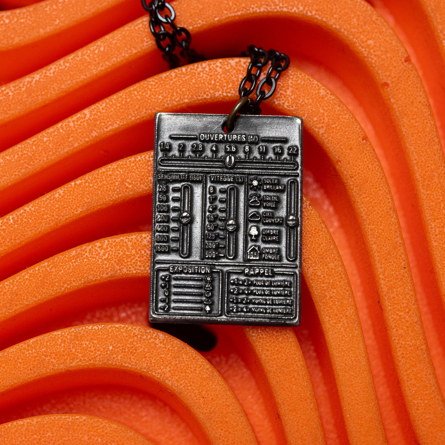 Handmade Sterling Silver Necklace — Vintage Exposure Table — Photographer Gift
