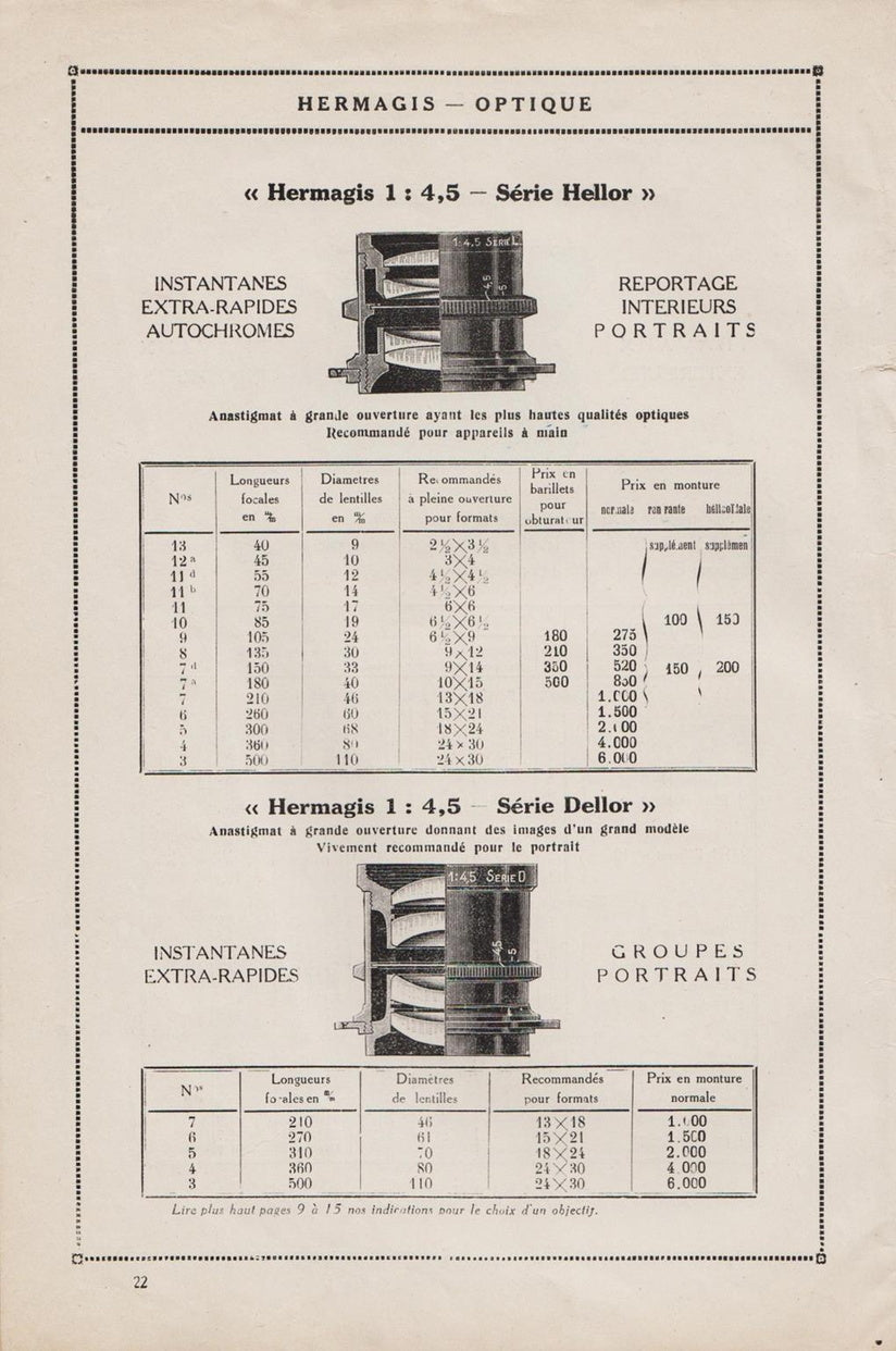 Hermagis Anastigmat HELLOR 500mm F5,7  -  Ca.1934  -