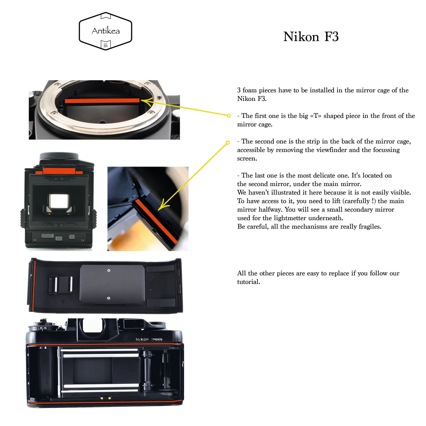 Premium Light Seal Foam Kit for   ----   Nikon F3   ----