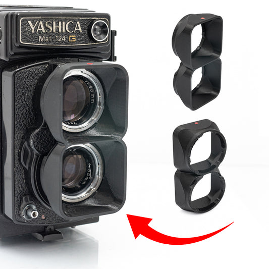 Premium 3D Printed - DOUBLE LENS HOOD - for Yashica MAT 124G / Bay I Mount